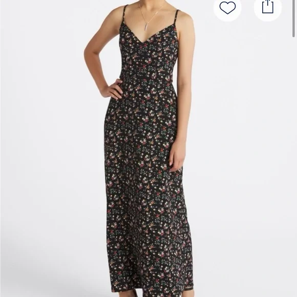 maxi brown polka dot dress EMMELINE POLKA DOT TIE SHOULDER MAXI DRESS-MOCHA XS
